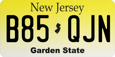 NJ license plate B85QJN