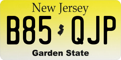 NJ license plate B85QJP