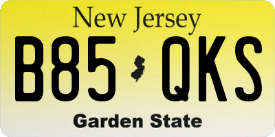 NJ license plate B85QKS