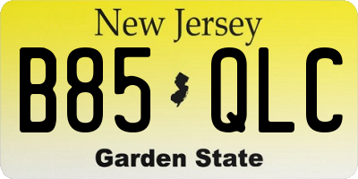 NJ license plate B85QLC
