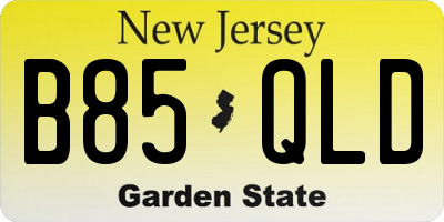 NJ license plate B85QLD