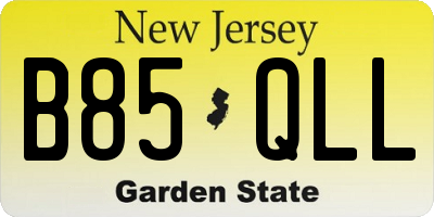 NJ license plate B85QLL