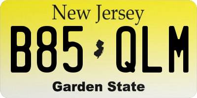NJ license plate B85QLM
