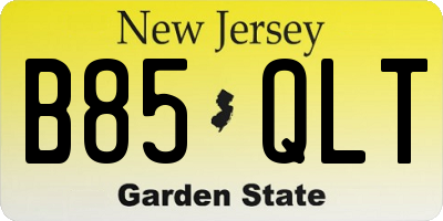 NJ license plate B85QLT