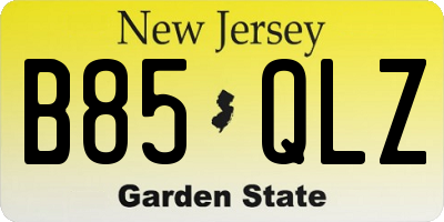 NJ license plate B85QLZ