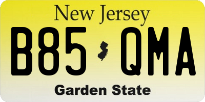 NJ license plate B85QMA