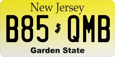 NJ license plate B85QMB