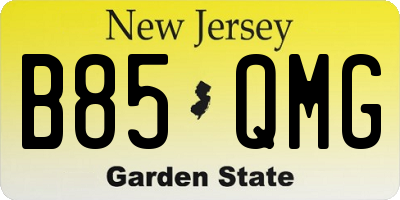 NJ license plate B85QMG