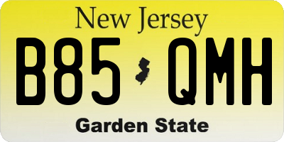 NJ license plate B85QMH