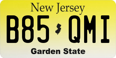 NJ license plate B85QMI