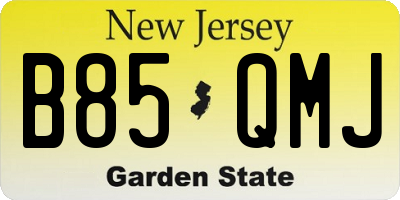 NJ license plate B85QMJ