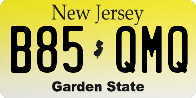 NJ license plate B85QMQ