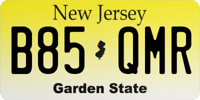 NJ license plate B85QMR