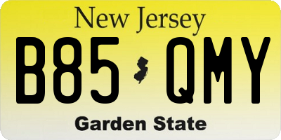NJ license plate B85QMY