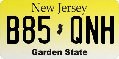NJ license plate B85QNH