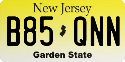 NJ license plate B85QNN