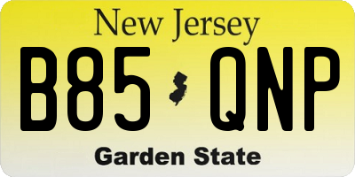 NJ license plate B85QNP