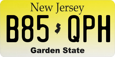 NJ license plate B85QPH
