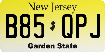 NJ license plate B85QPJ