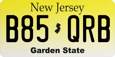 NJ license plate B85QRB