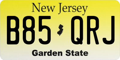 NJ license plate B85QRJ