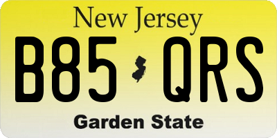 NJ license plate B85QRS