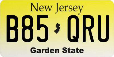 NJ license plate B85QRU