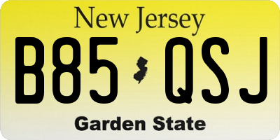 NJ license plate B85QSJ