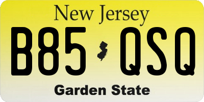 NJ license plate B85QSQ