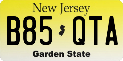 NJ license plate B85QTA