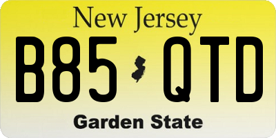NJ license plate B85QTD