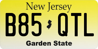 NJ license plate B85QTL