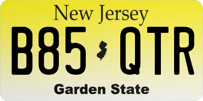 NJ license plate B85QTR