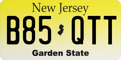 NJ license plate B85QTT