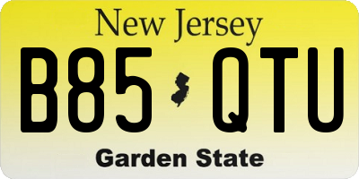 NJ license plate B85QTU