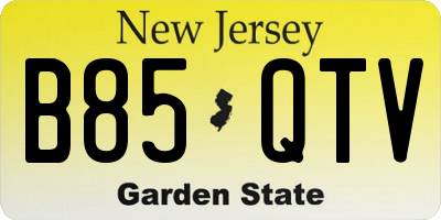 NJ license plate B85QTV