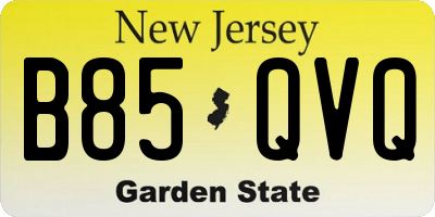 NJ license plate B85QVQ