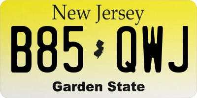 NJ license plate B85QWJ