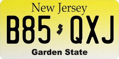 NJ license plate B85QXJ