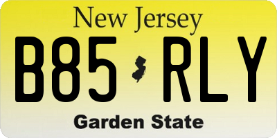 NJ license plate B85RLY