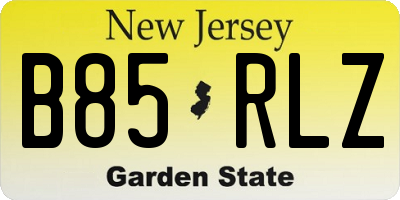 NJ license plate B85RLZ