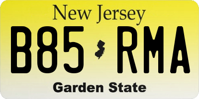 NJ license plate B85RMA