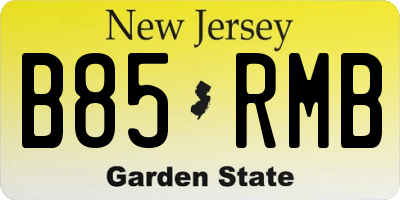 NJ license plate B85RMB