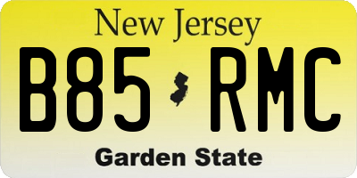 NJ license plate B85RMC