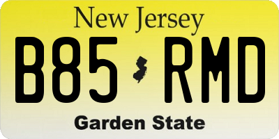 NJ license plate B85RMD