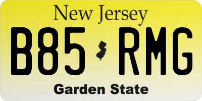 NJ license plate B85RMG