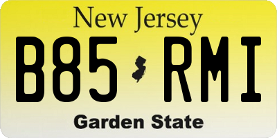 NJ license plate B85RMI