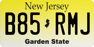 NJ license plate B85RMJ