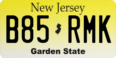 NJ license plate B85RMK