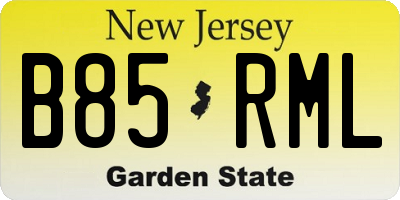NJ license plate B85RML